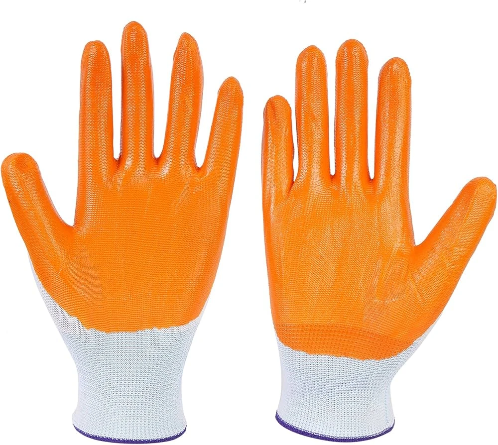 WAGUS NITRILE COATED GLOVES ORANGE