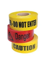 CAUTION TAPE BLUE/YELLOW/RED 15 CM 6"
