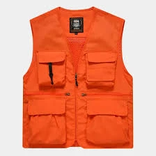 VEST DOUBLE COLOUR ORANGE & BLACK WITH POCKET