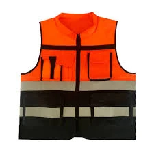 VEST DOUBLE COLOUR ORANGE & BLACK WITH POCKET