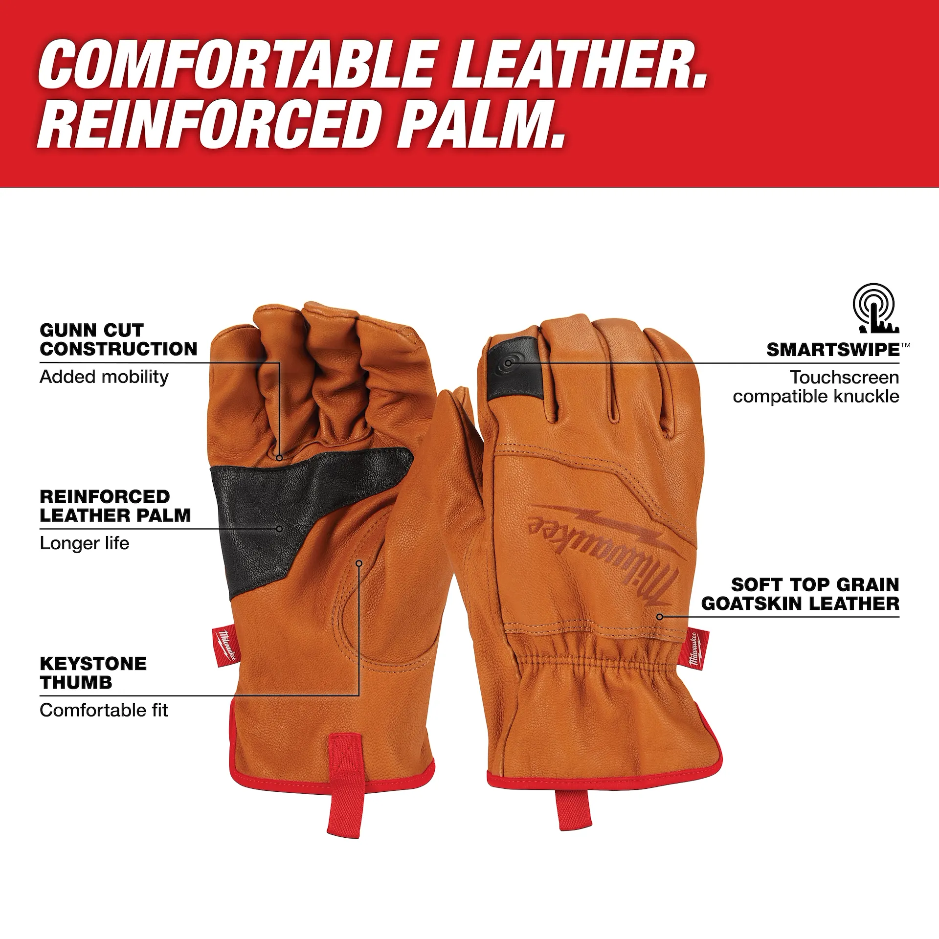 Milwaukee Goatskin Leather Gloves -9/L