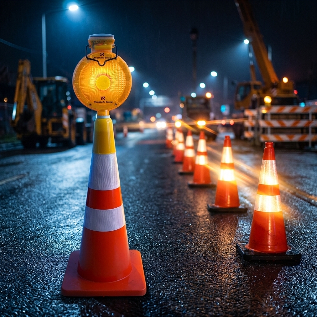 SOLAR WARNING LIGHT CONE TYPE - ORANGE
