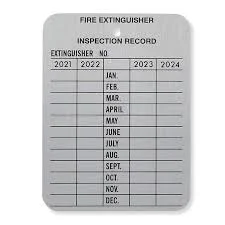 INSPECTION TAG FIRE EXTINGUSHER-STEEL