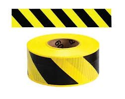 WARNING TAPE 3" YELLOW & BLACK