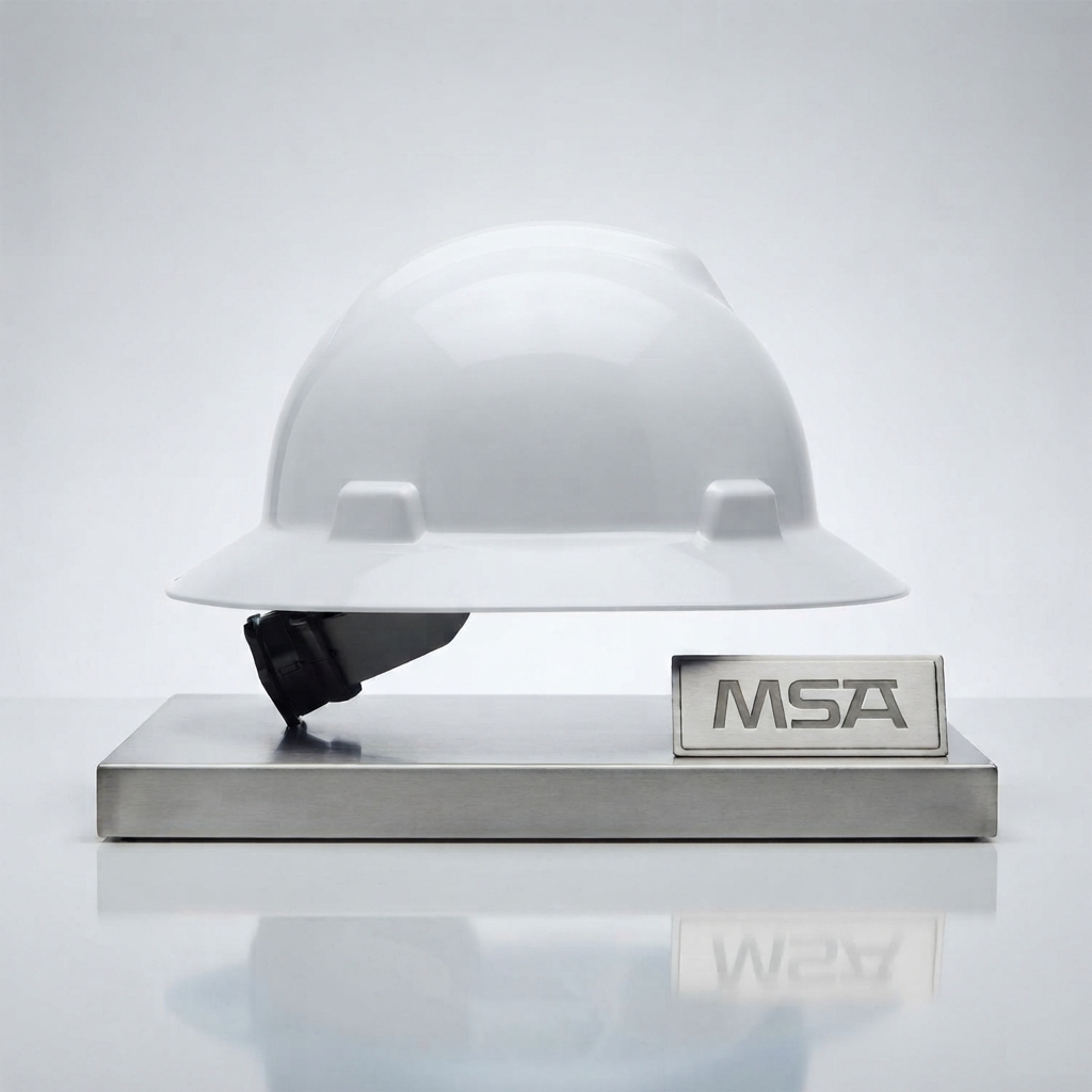 MSA V-Gard® Full Brim Hard Hat With Ratchet/4 Point Ratchet Suspension, White