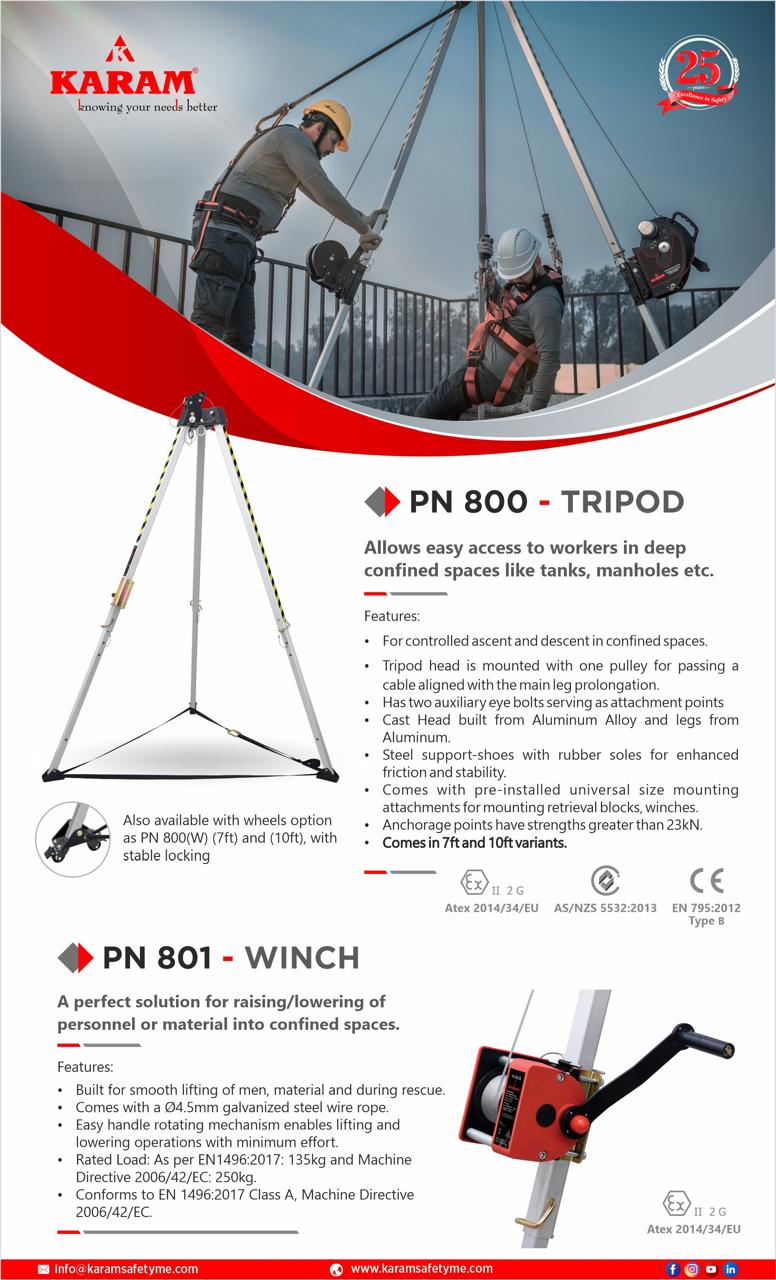 KARAM TRIPOD 7FT WITH 20MTR WINCH