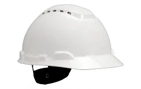 WHITE HARD HAT WITH 4-POINT RATCHET SUSPENSION