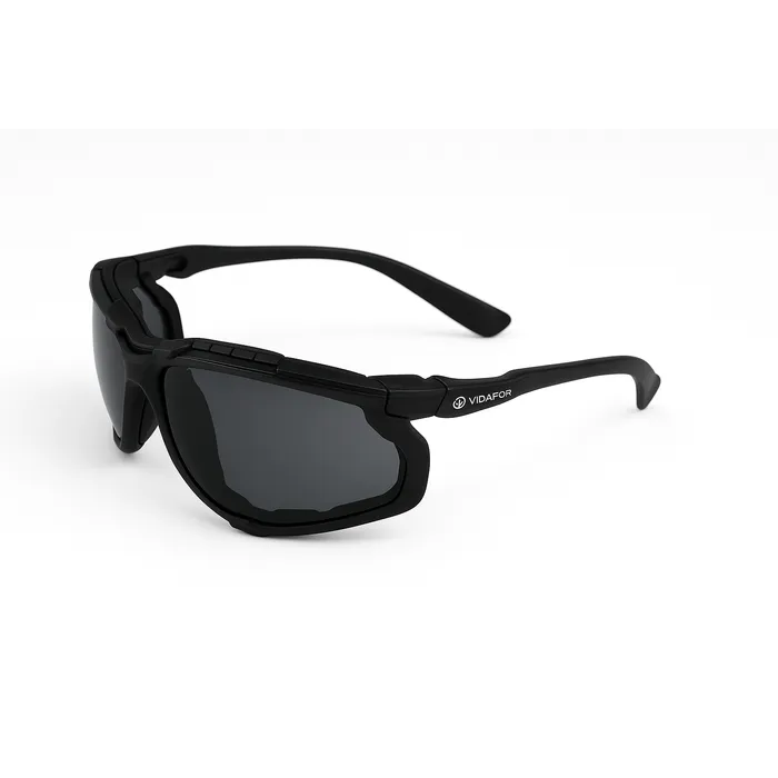 Vidafor VG311 High-Impact Polycarbonate Safety Glasses with Dark Lenses & Detachable EVA Gasket