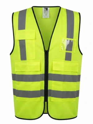 SAFE SQUARE SAFETY VEST 120 GM YELLOW WITH POCKET -INDIA