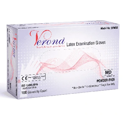 VERONA LATEX EXAMINATION GLOVES 100/PCS